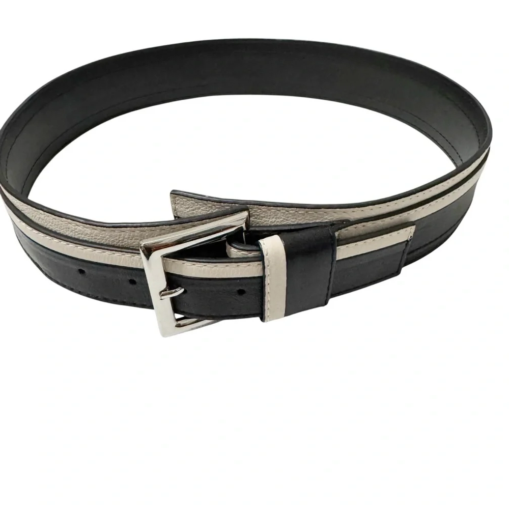 Karen Millen Wide Leather Black & White Belt Medium